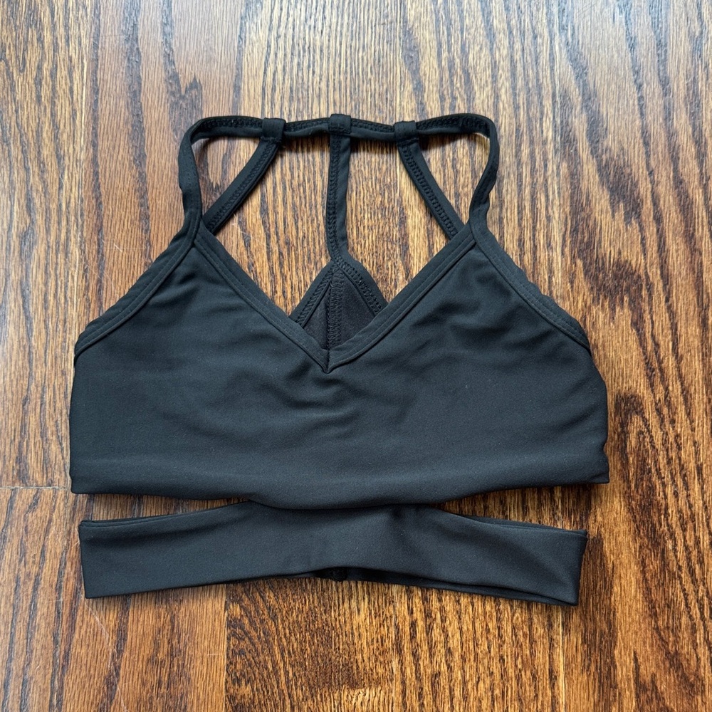 Five Dancewear Strappy V-Neck Black Bralette